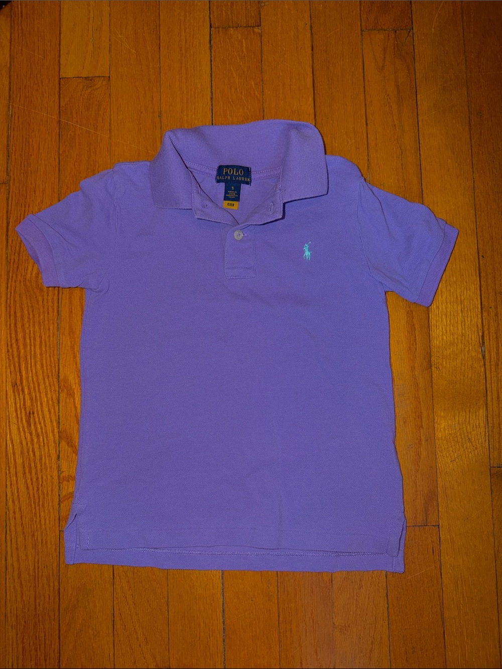 Polo by Ralph Lauren Girls Purple Polo Shirt with Mint Logo